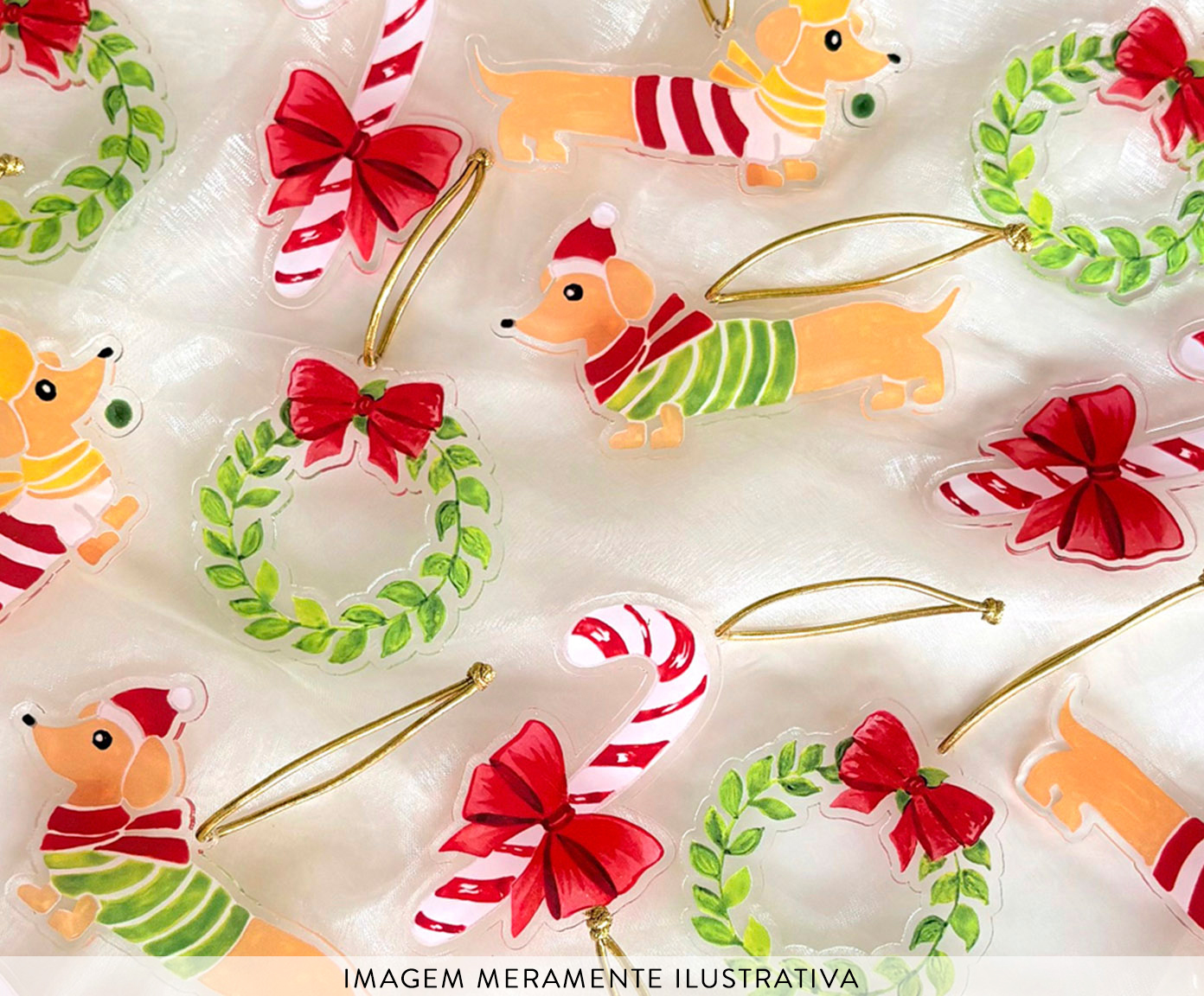 Jogo de Enfeite para &Aacute;rvore de Natal Dog e Candy image number 3