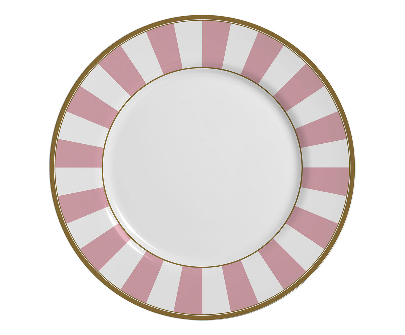 Jogo de Pratos Rasos Stripe Rosa - image 0