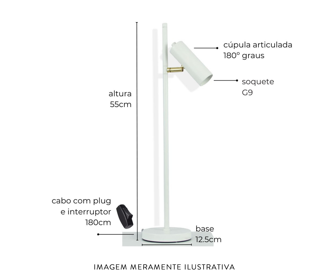 Lumin&aacute;ria de Mesa Sofhie Preta image number 2