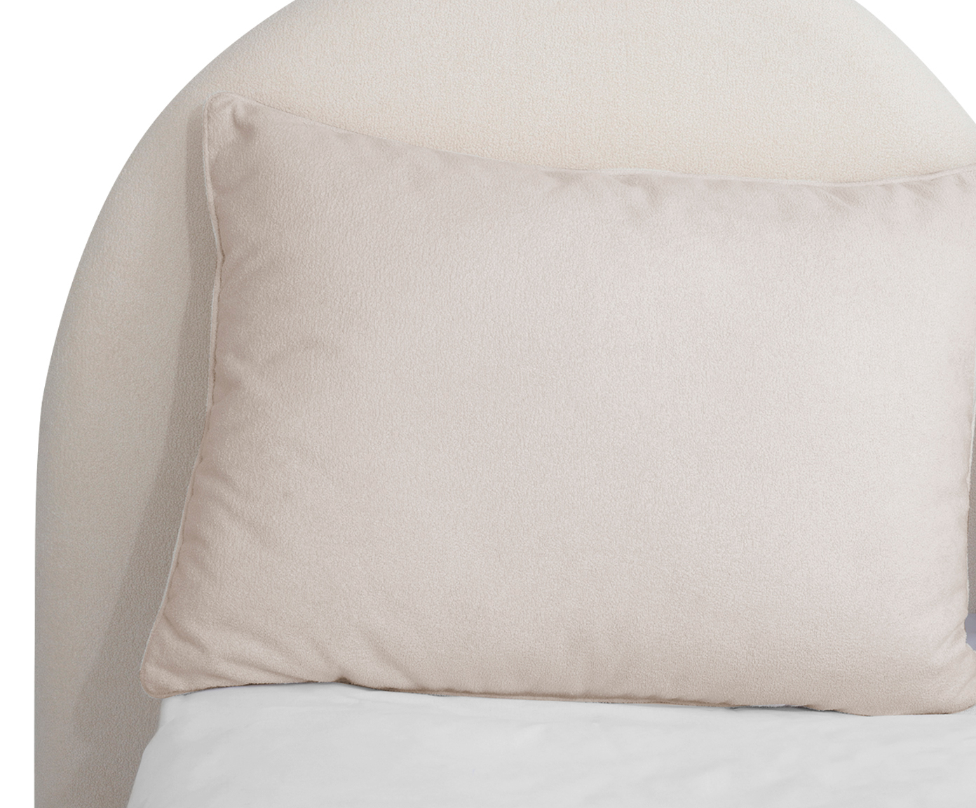 Cabeceira Com Almofad&atilde;o Pillow Em Boucle Hill OffWhite image number 4