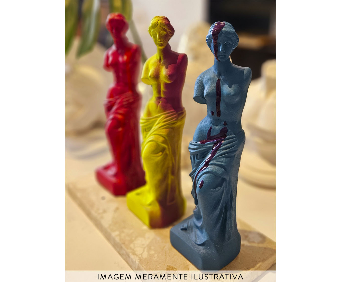 Escultura Deusa Grega V&ecirc;nus Azul - image 1