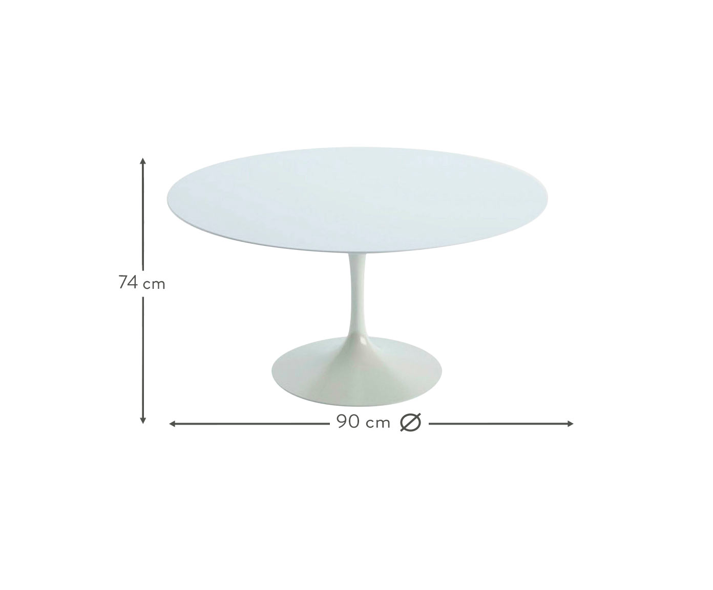 Mesa Saarinen Redonda Quartzo com Base Branca image number 4