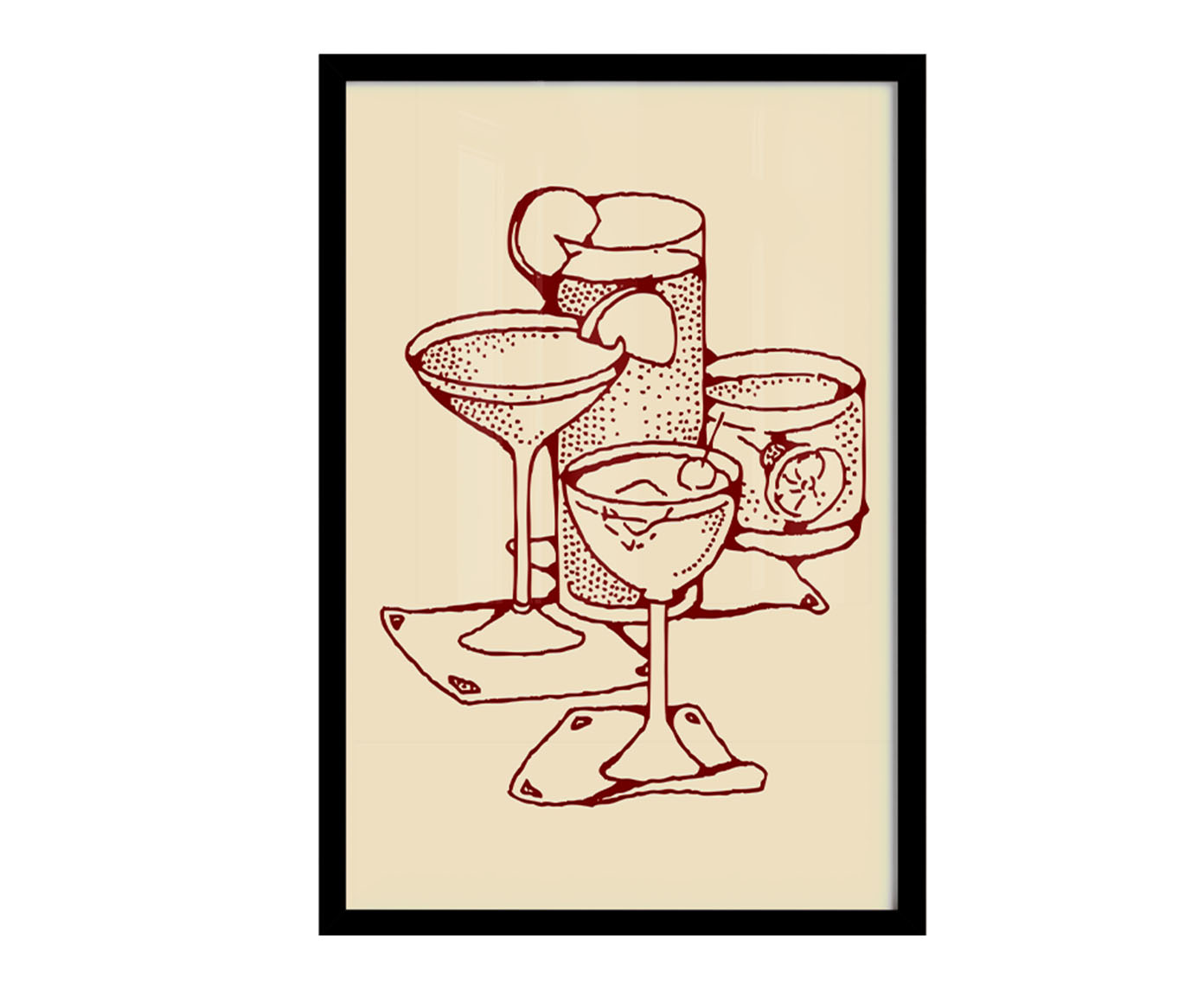 Quadro Cocktails com Moldura Preta - image 0