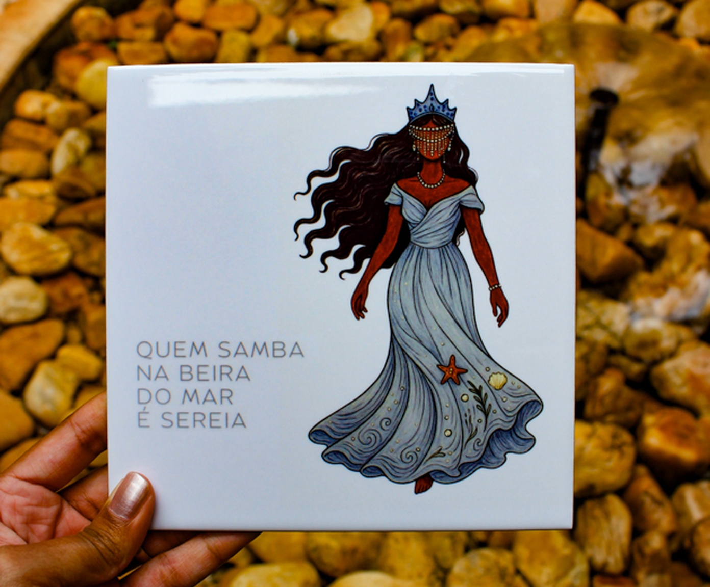 Azulejo Decorativo "Quem Samba na Beira Mar &eacute; Sereia" image number 3