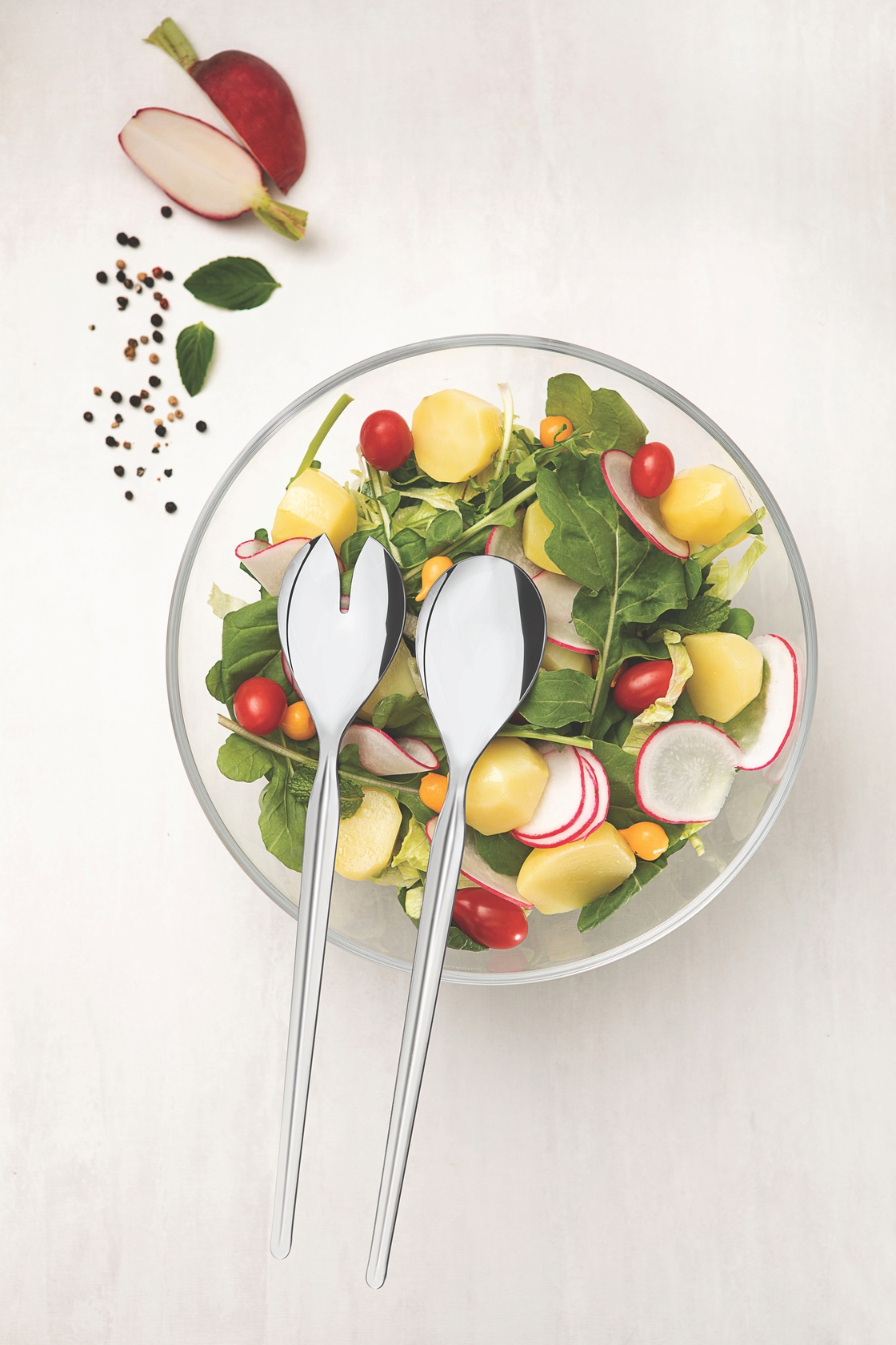 Jogo de Talheres para Salada em Inox Leffe - Prata image number 1