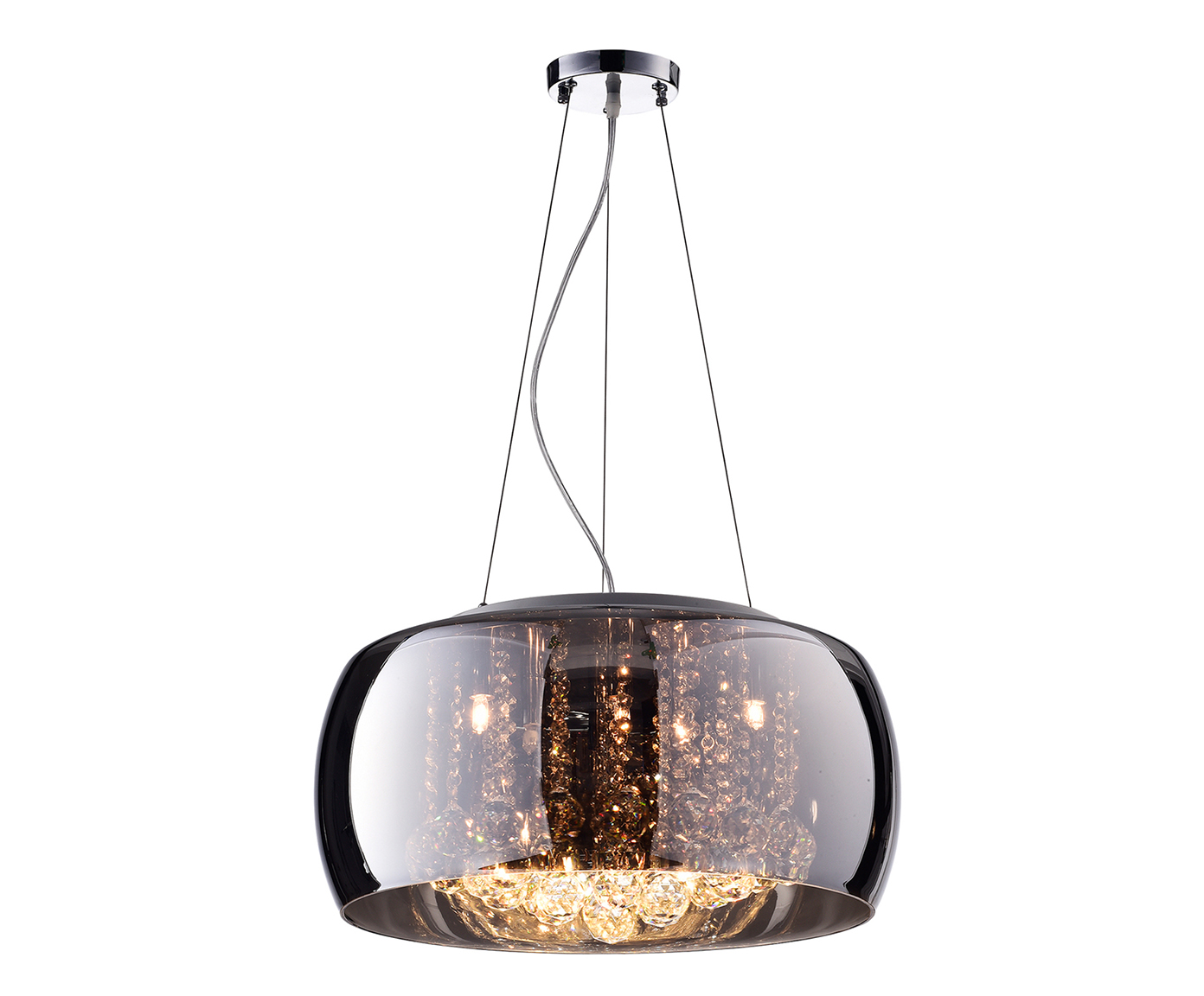 Pendente em Cristal Soho Cromado Transparente Bivolt image number 1