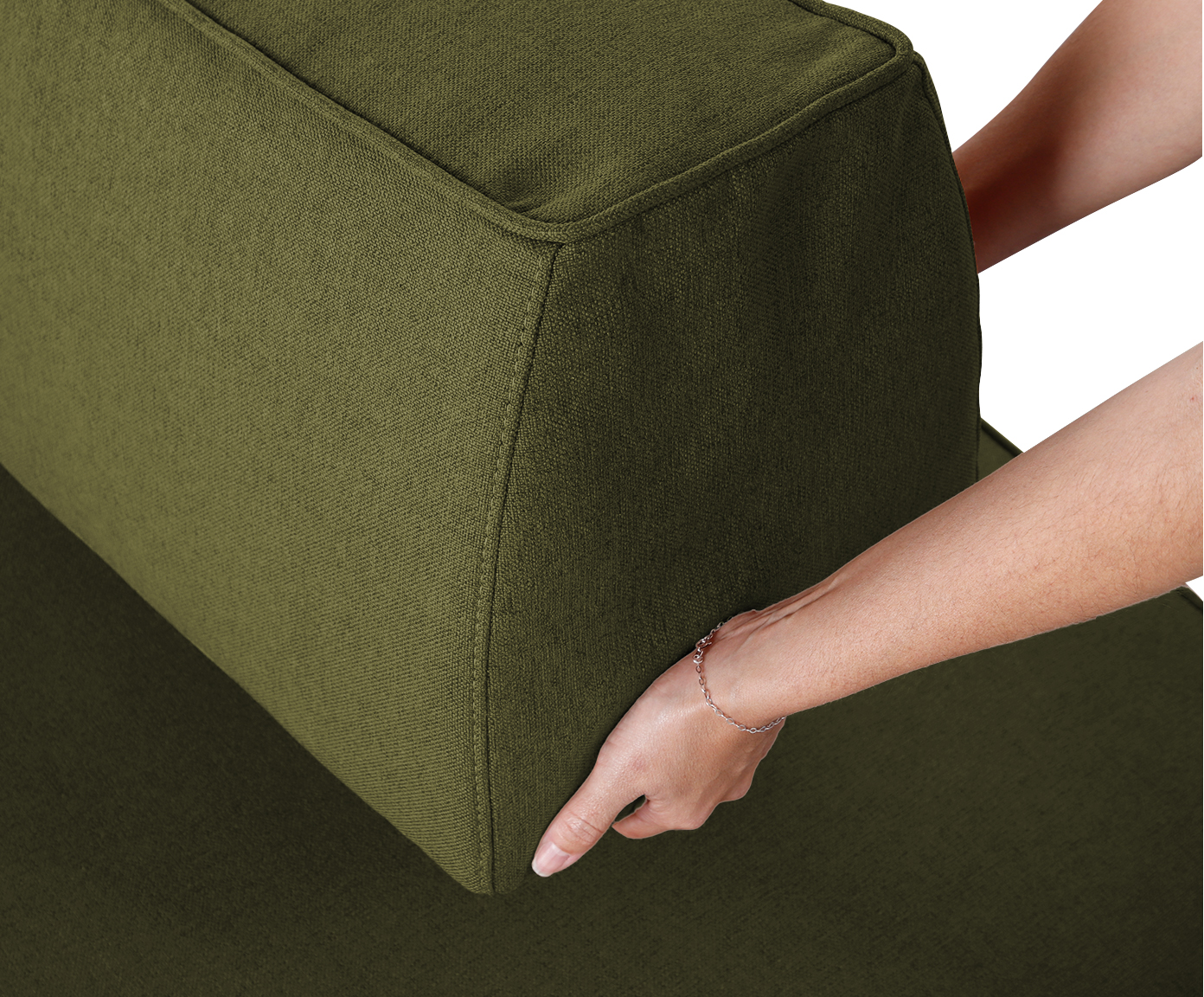 Sof&aacute; Ilha 2 M&oacute;dulos Chaise Ipu&atilde; Verde image number 3