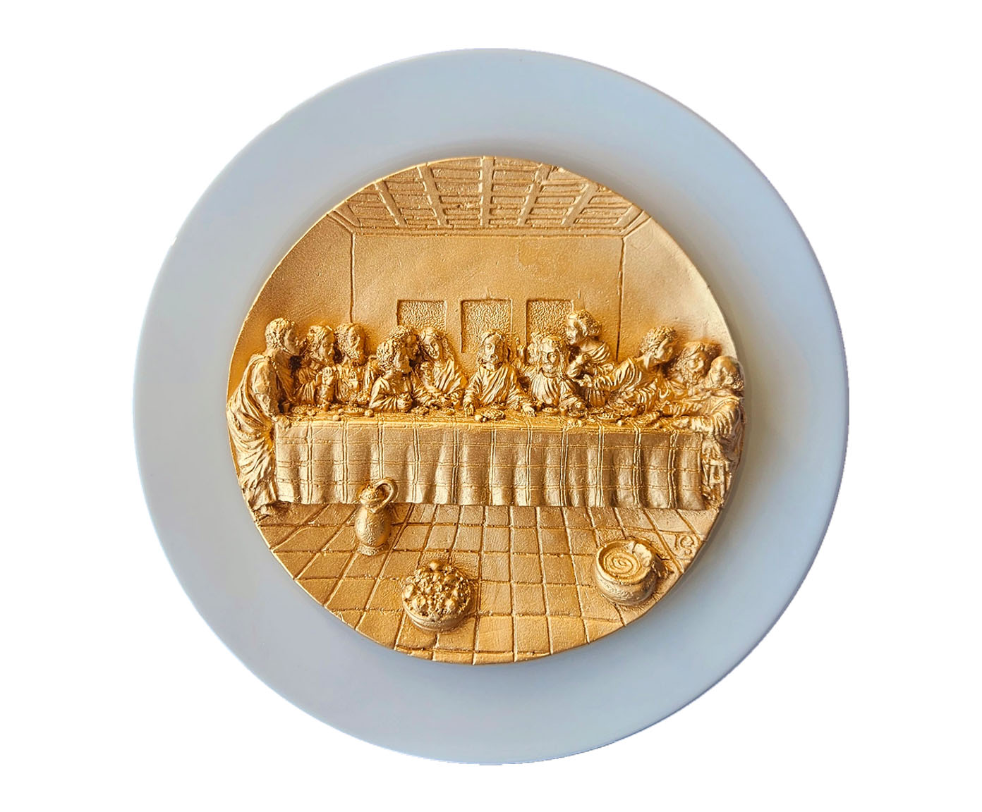 Prato em Porcelana Santa Ceia Dourado - image 0