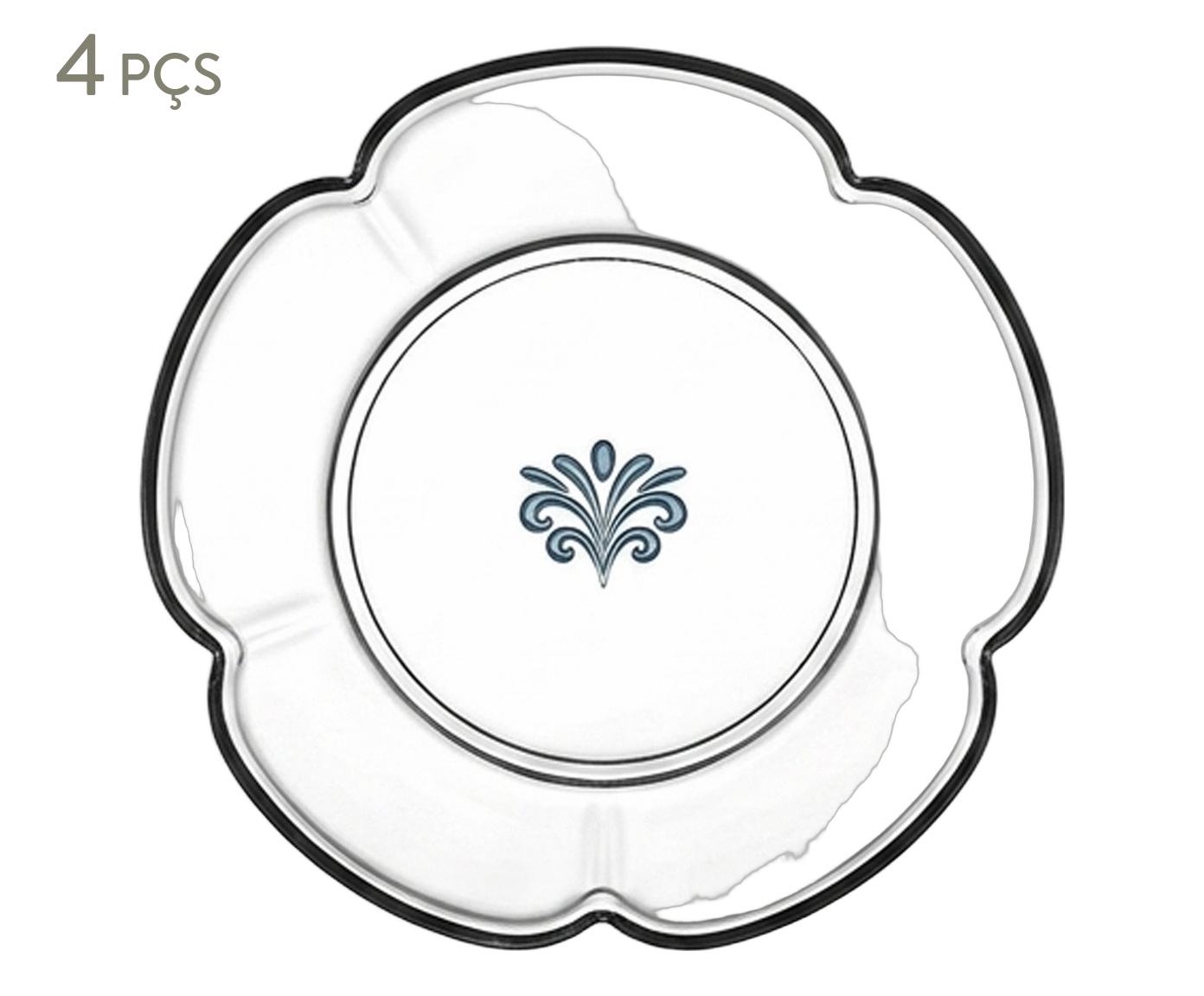 Jogo de Pratos para Sobremesa em Cristal Ecol&oacute;gico Canary Azul image number 0
