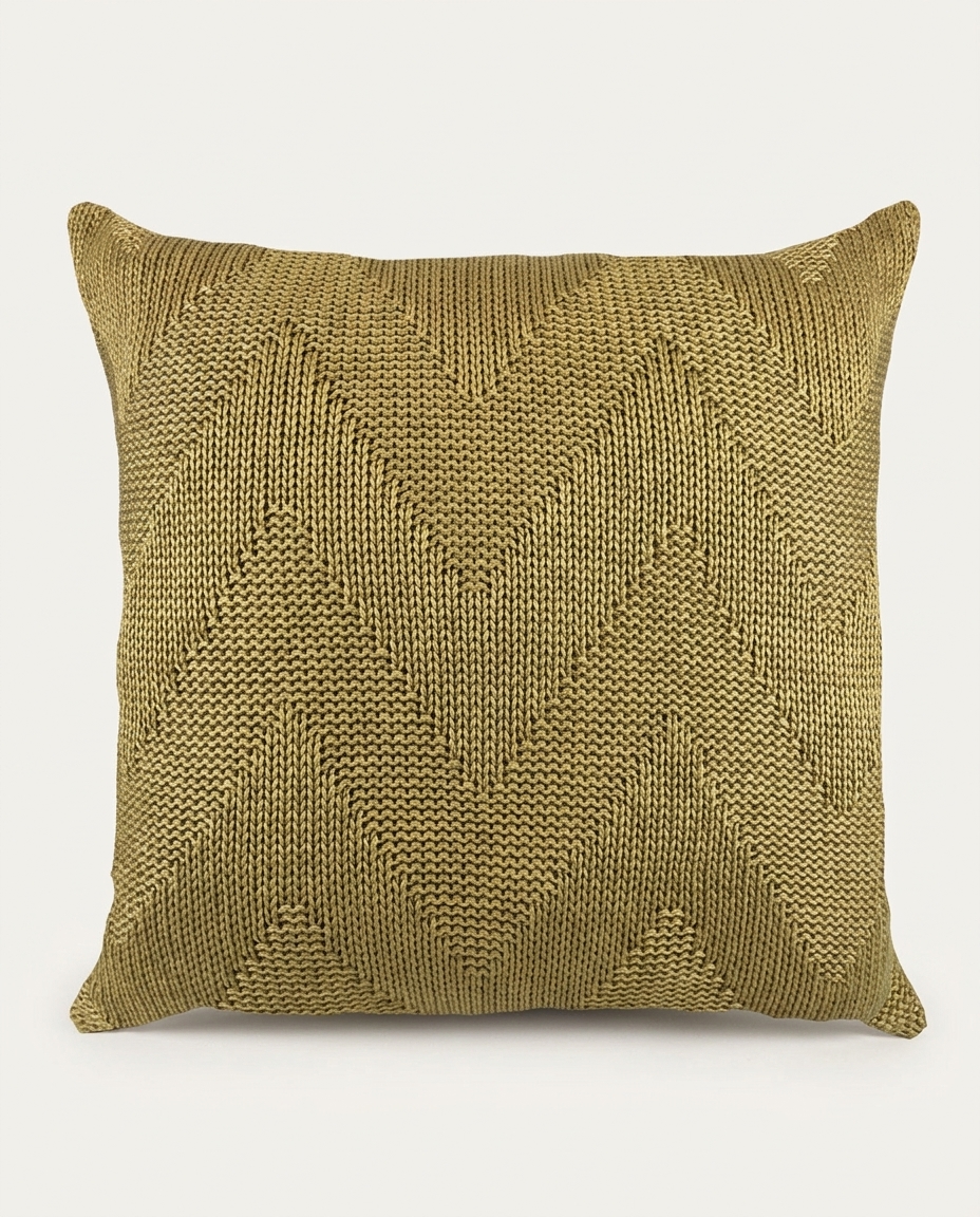 Almofada em Tric&ocirc; Linho II Dourado - image 1