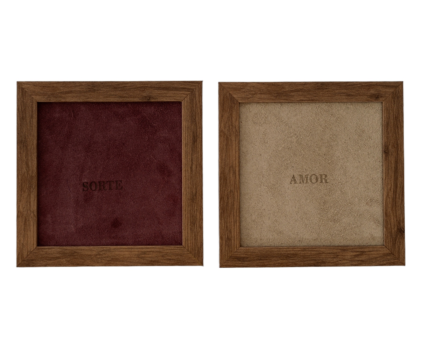 Jogo de Quadros "Alegria e Amor" Vinho e Off-White image number 0