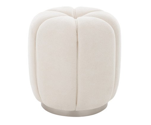 Puff Luna com Base Prateada em Boucle Natural image number 2