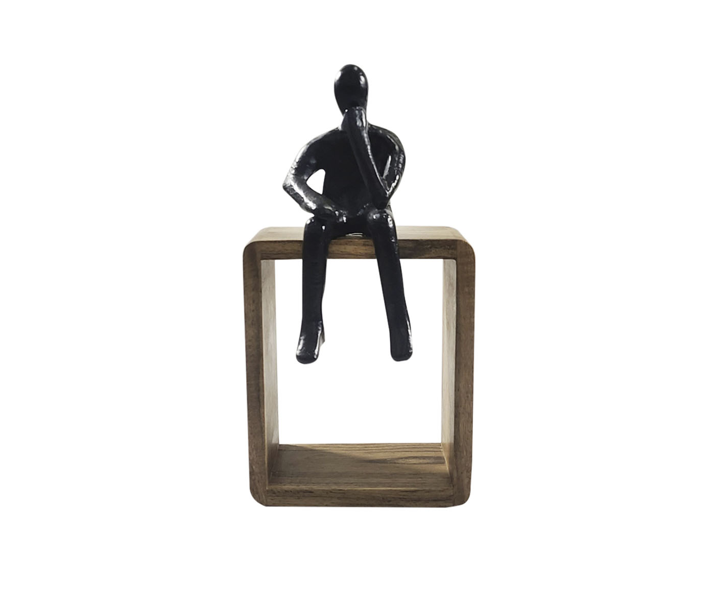 Escultura com Base em Madeira Eddie - Preto - image 0