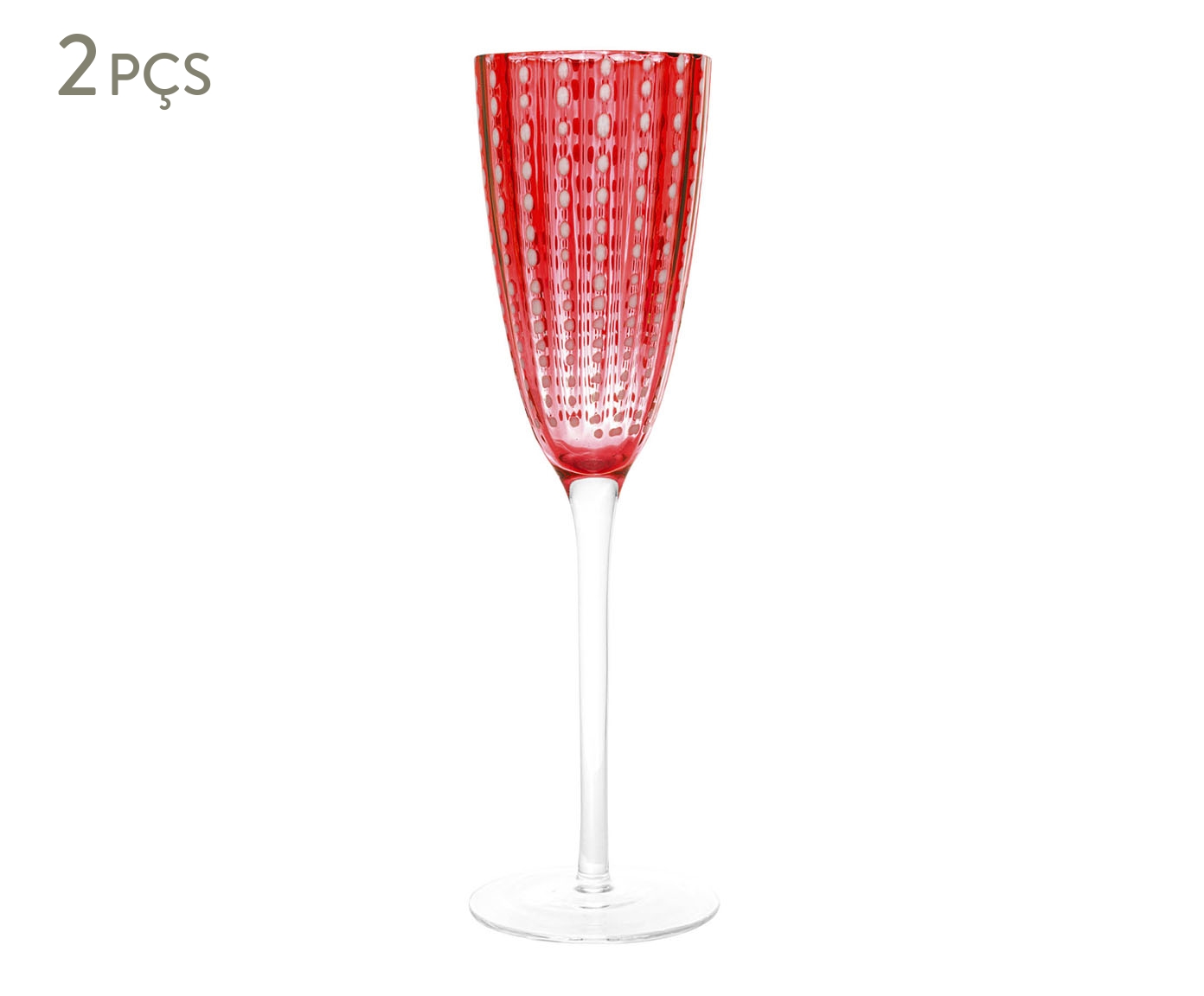 Jogo de Ta&ccedil;as para Champanhe Orqu&iacute;dea Vermelho - image 0