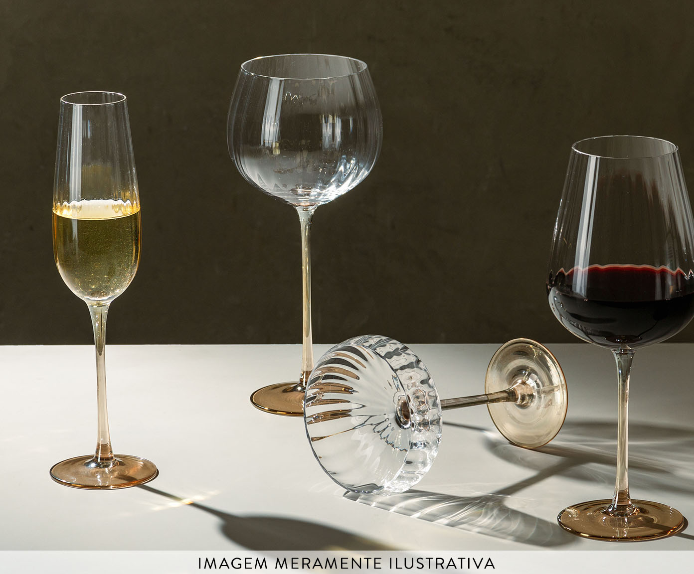 Jogo de Ta&ccedil;as para Vinho Classic com Haste &Acirc;mbar II image number 2