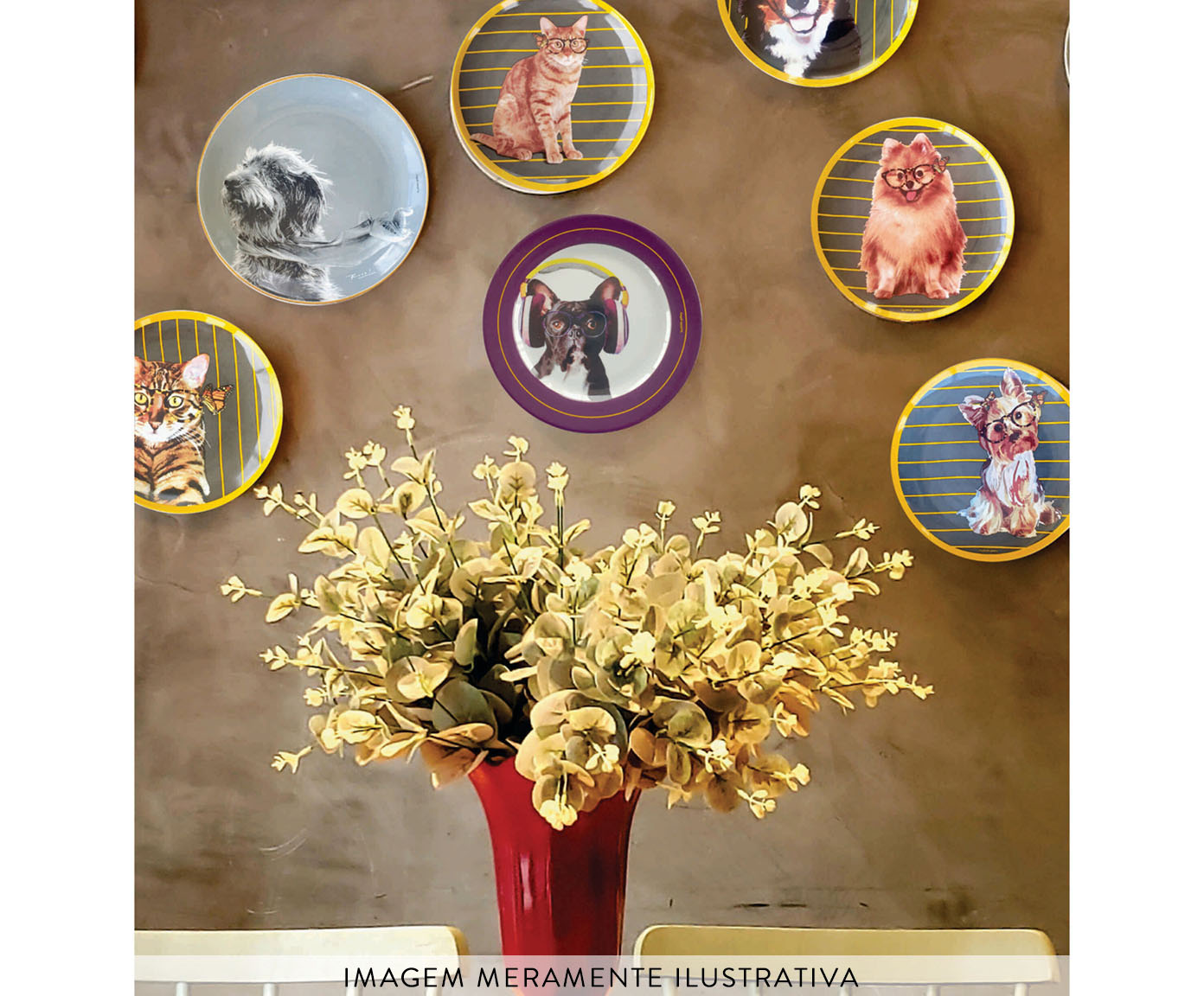 Prato de Porcelana Gata Sophia And Butterfly image number 4