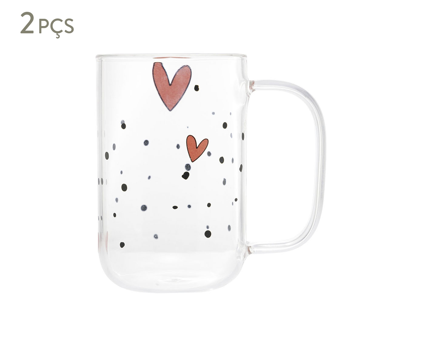 Jogo de Canecas Resistente A Calor Heart image number 0