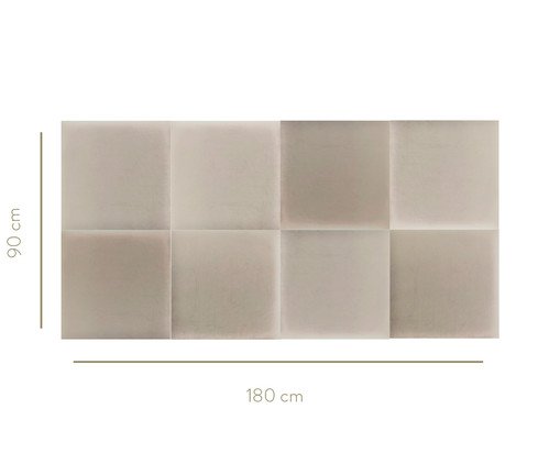 Cabeceira Modular em Veludo Duni Square - Off White image number 1