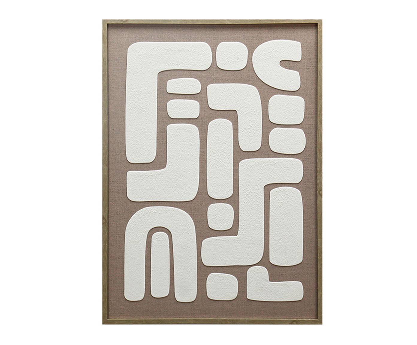 Quadro Decorativo em Linho Disturbo Cinza e Branco image number 0
