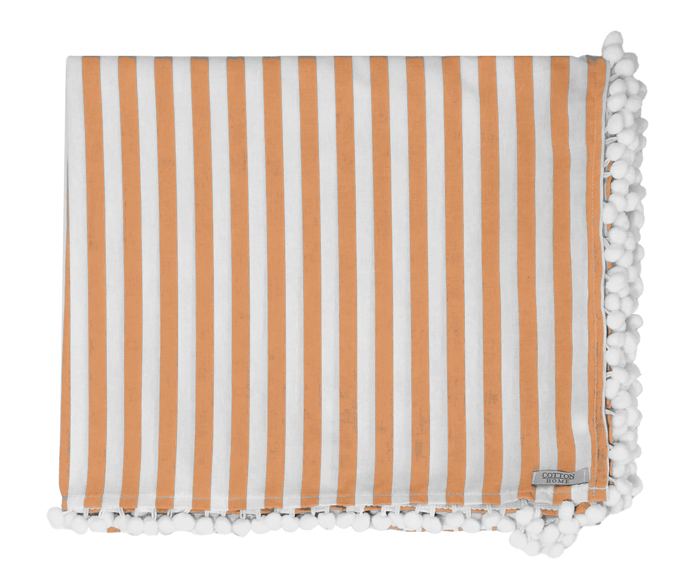 Toalha de Mesa Listras P&ecirc;ssego com Pompons - image 0