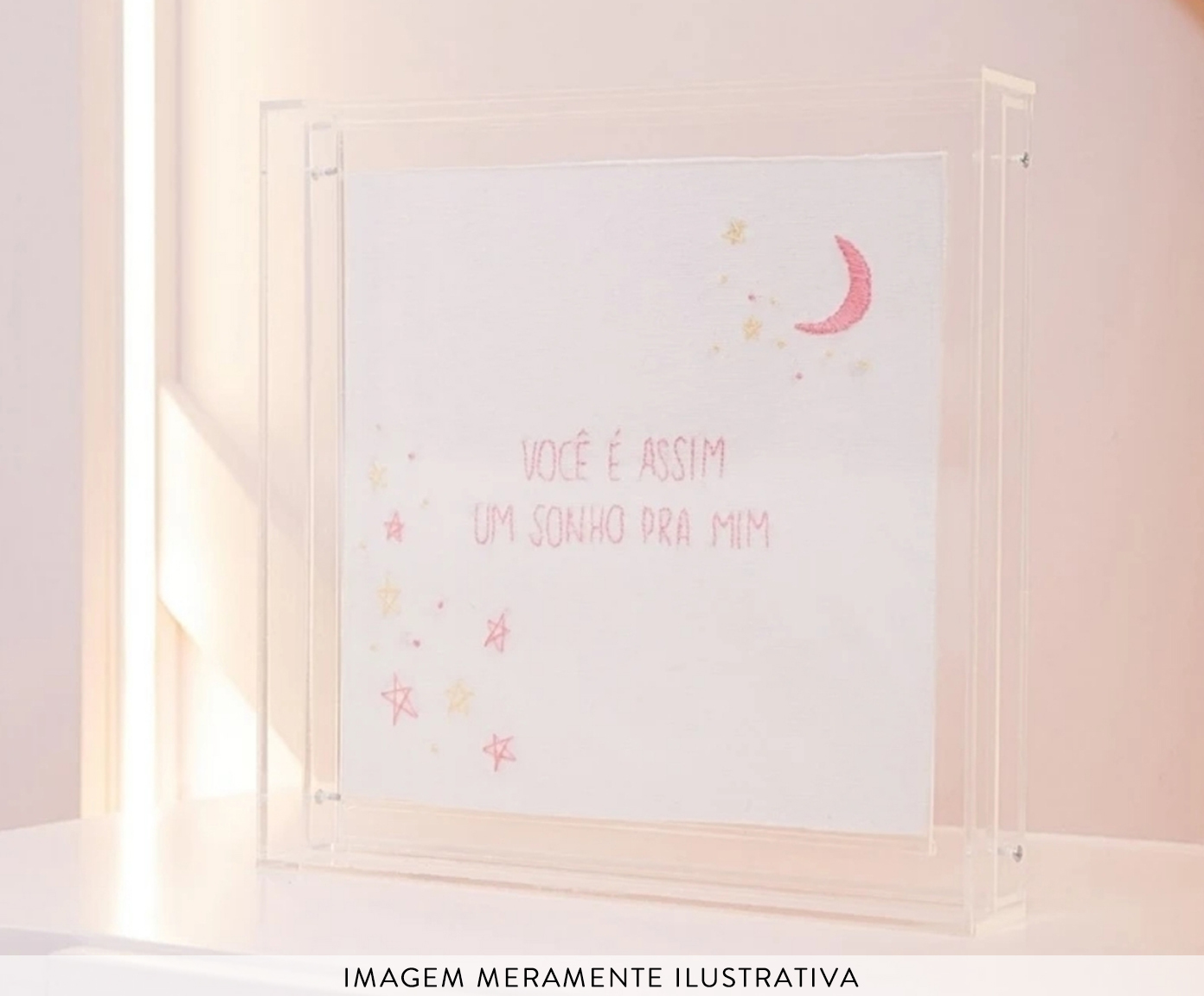 Quadro Caixa Acr&iacute;lico "Voc&ecirc; &eacute; Assim" - Rosa - image 1