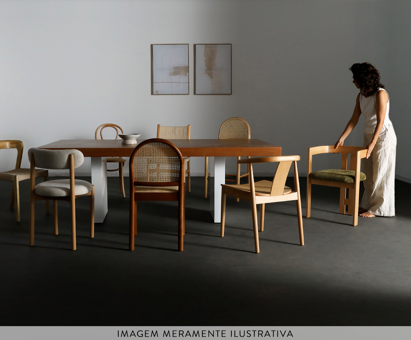 Poltrona Isla  Walnut e Palhinha Natural image number 1