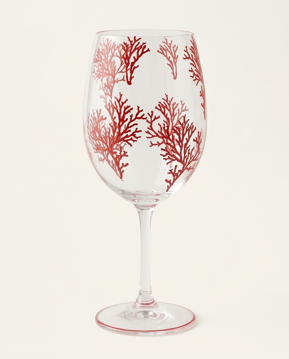 Ta&ccedil;a para Vinho Tinto em Cristal para Vinho Tinto - Coral e Vermelho - image 0