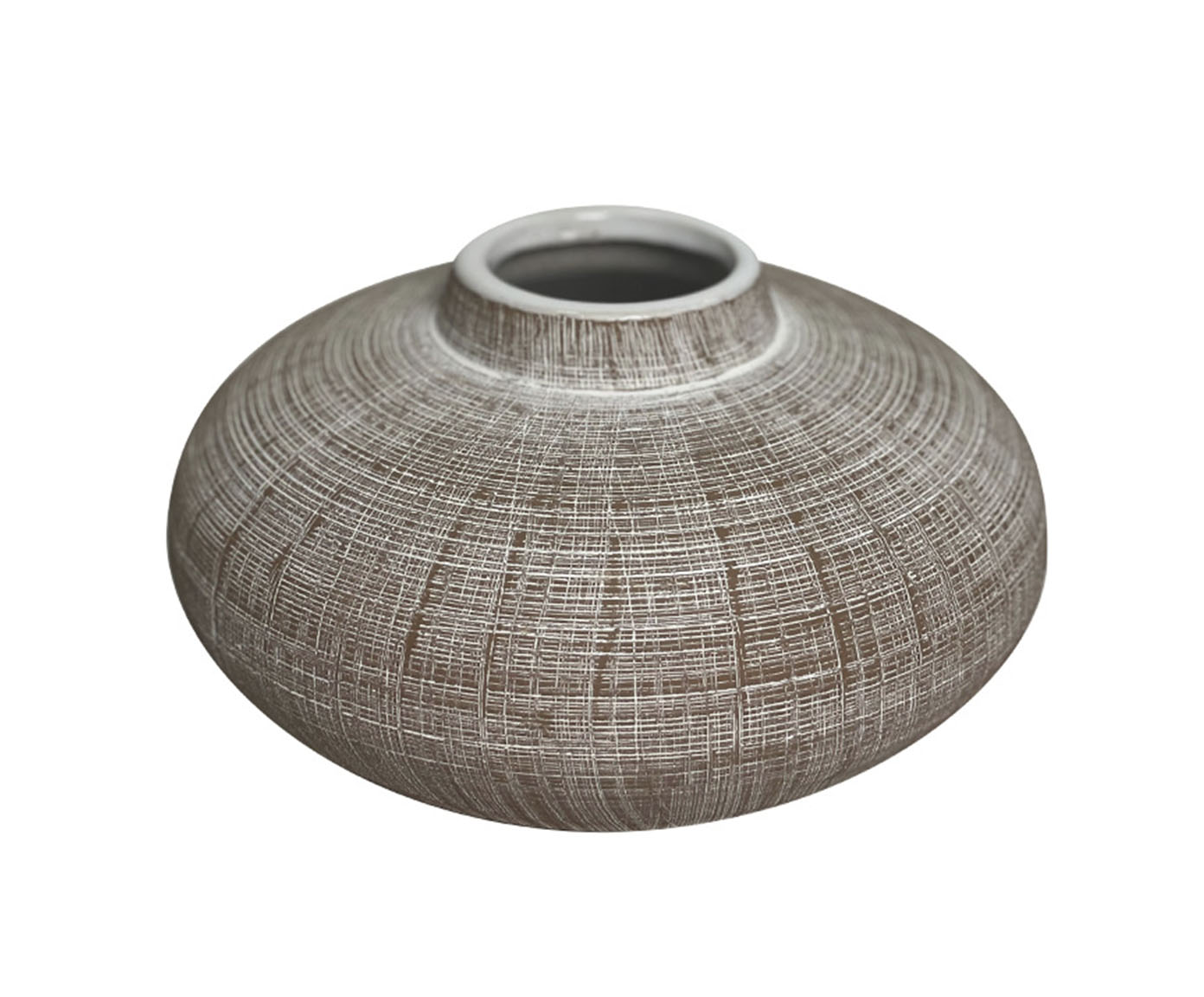 Vaso Decorativo Tellus Marrom e Branco - image 0