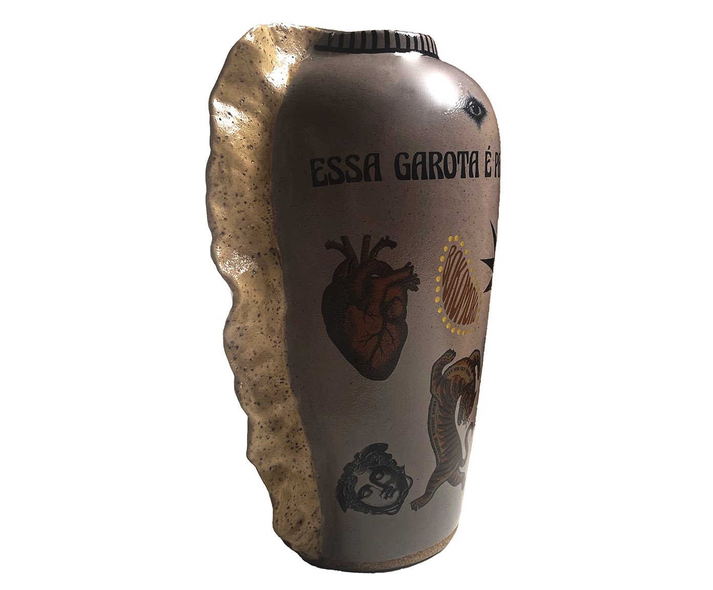 Vaso &Acirc;nfora Guelras Cer&acirc;mica Cinza image number 1