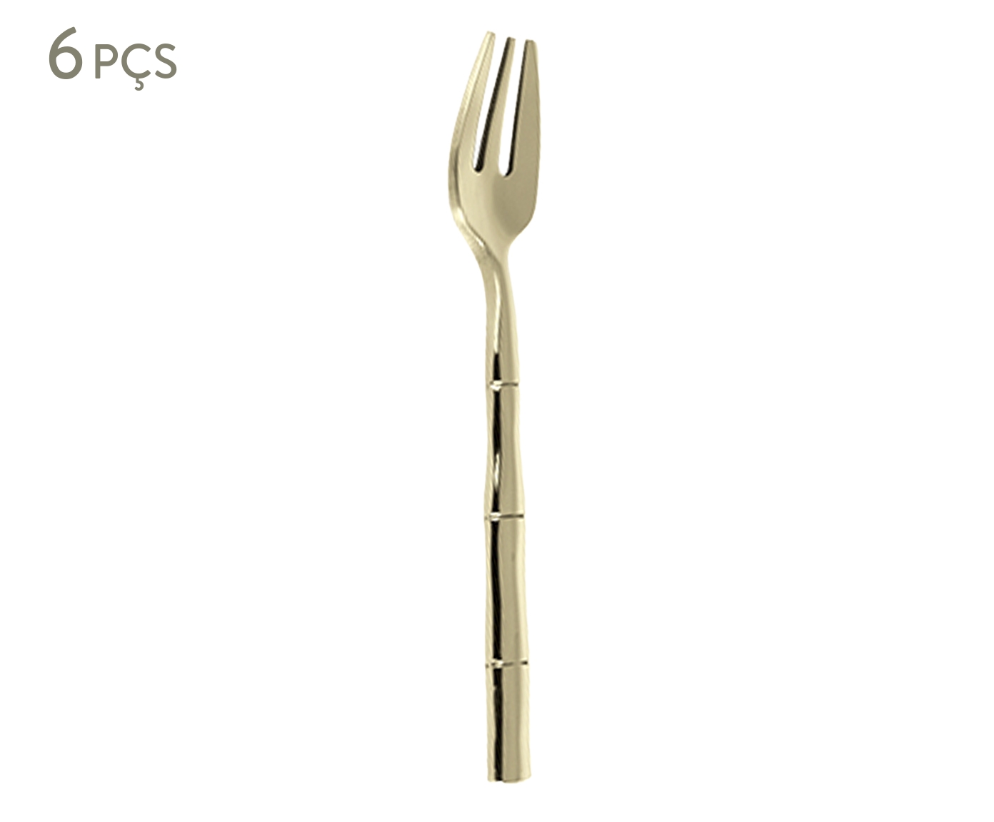 Jogo de Garfos para Bolo em Inox Steel Wood Champanhe image number 0