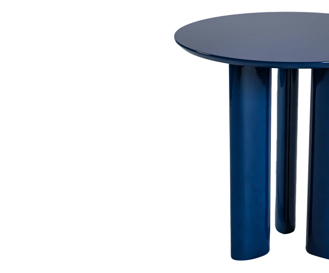 Mesa Lateral Redonda Brilho Azul Marinho image number 2