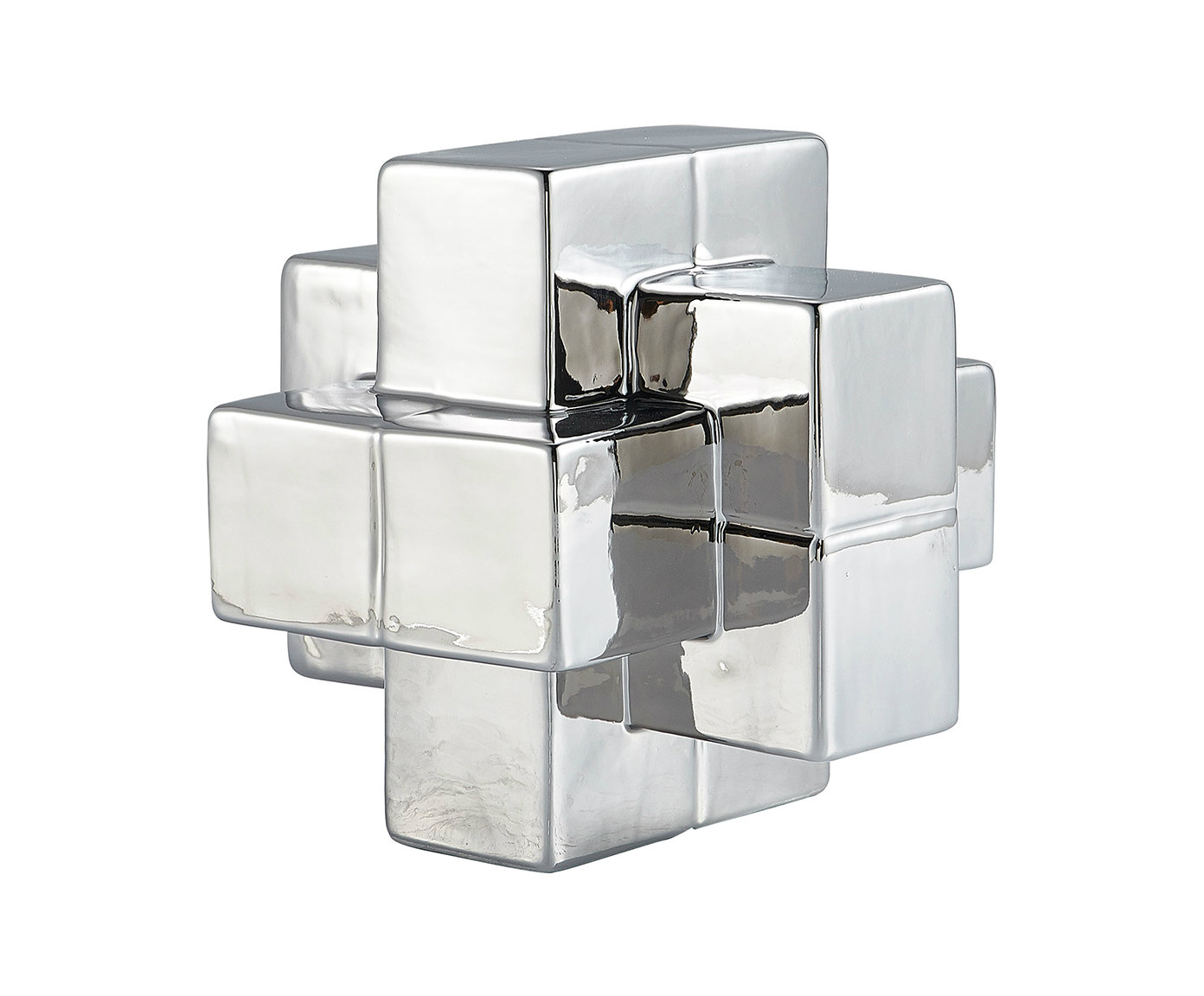 Adorno Cubo Prateado image number 0