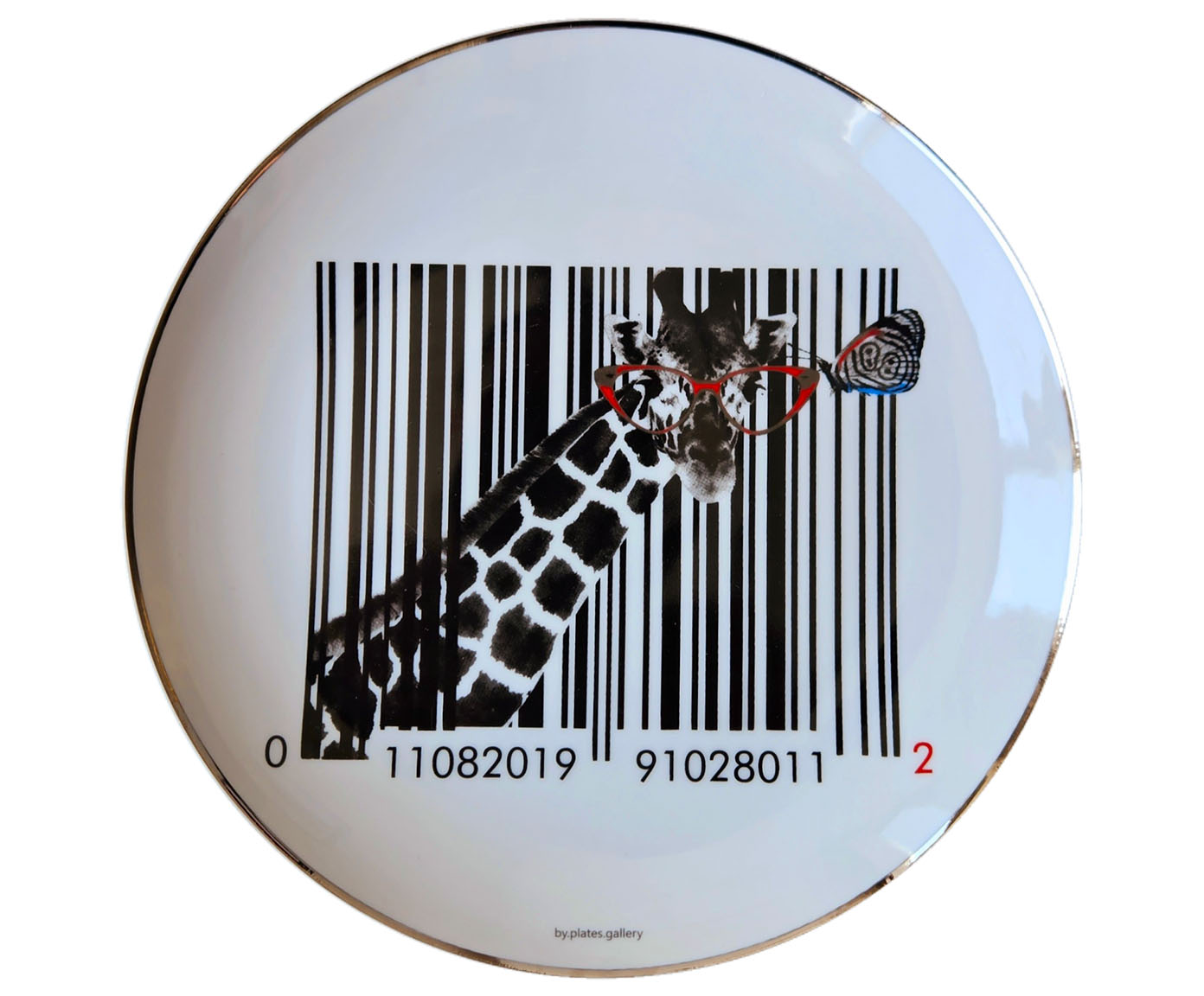 Prato em Porcelana Bar Code Girafa Gisela - image 0