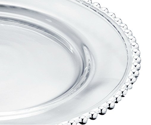 Sousplat com Borda Prateada Pearl image number 1