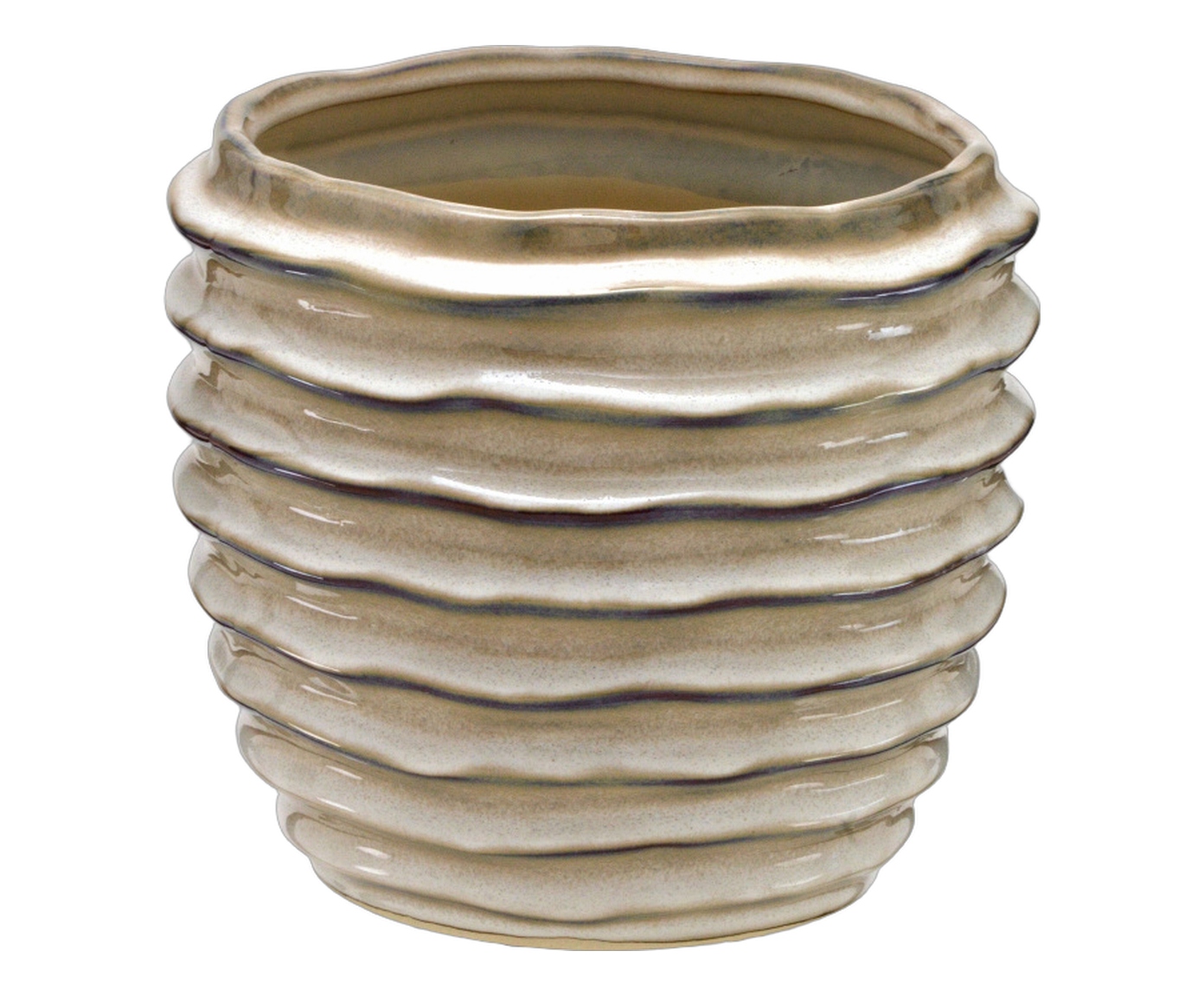 Cachepot Decorativo Virena Creme e Marrom image number 0