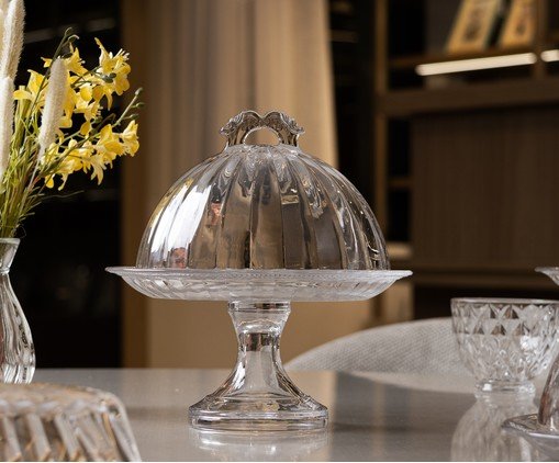 Prato em Cristal com Tampa Imperial Transparente image number 4