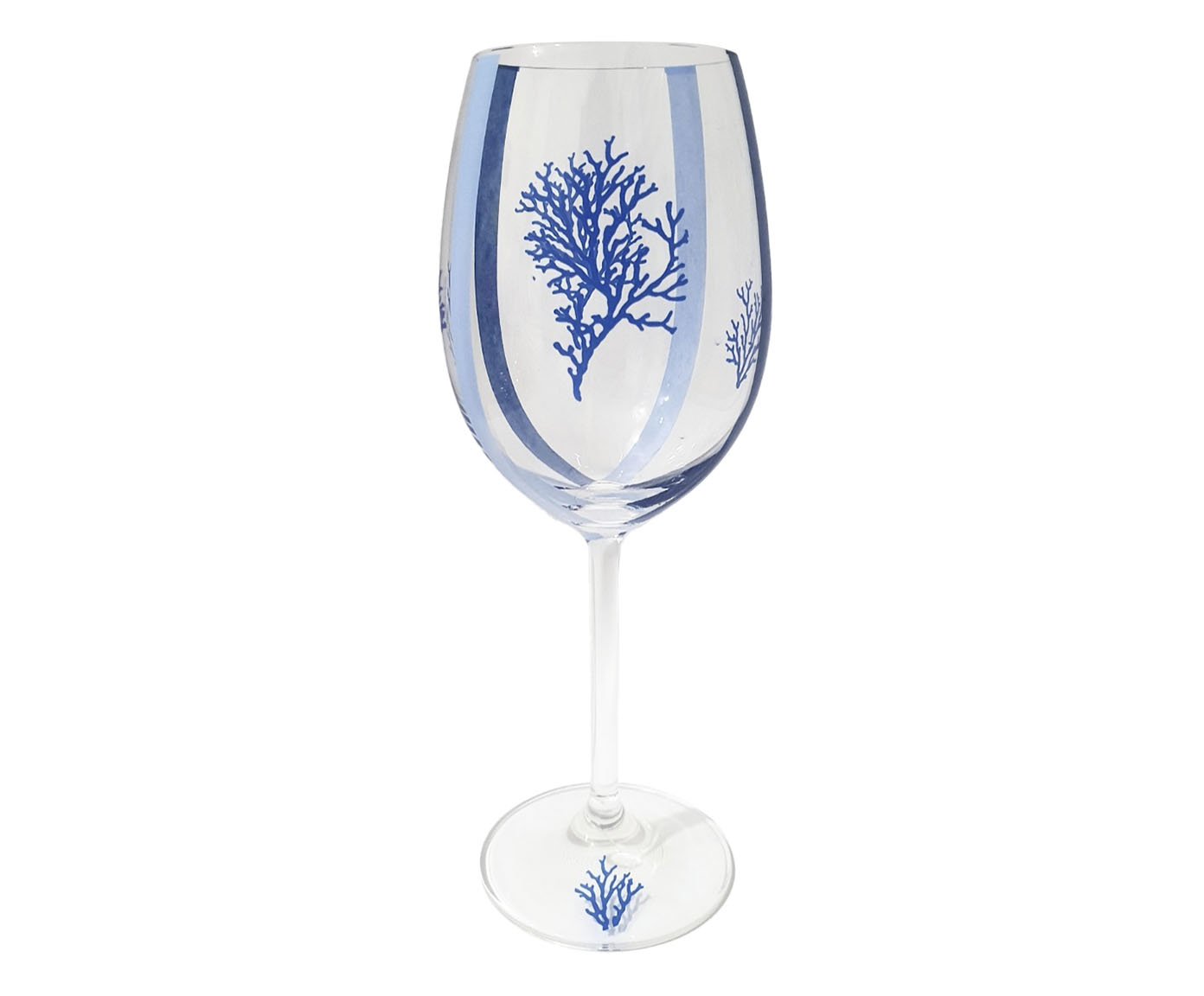Ta&ccedil;a em Cristal para Vinho Tinto - Coral e Azul - image 0