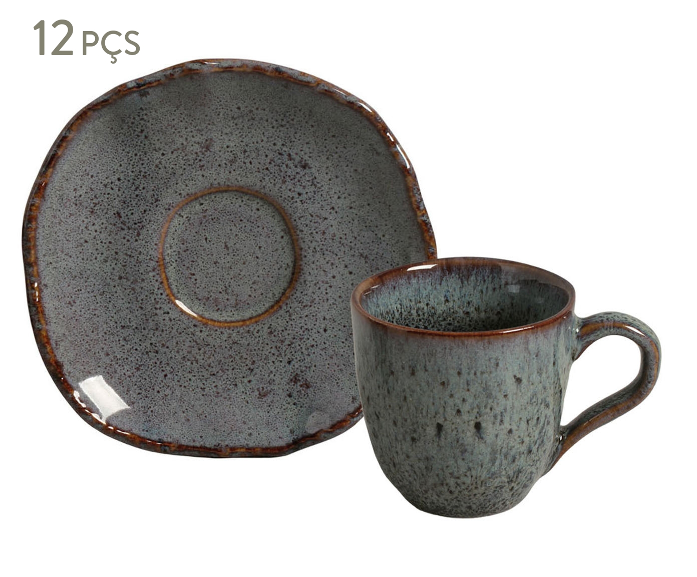Jogo de X&iacute;cara para Caf&eacute; Org&acirc;nico Eco Stone Basalto Azul - image 0