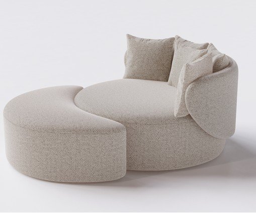 Chaise Luna com Puff Bege image number 3