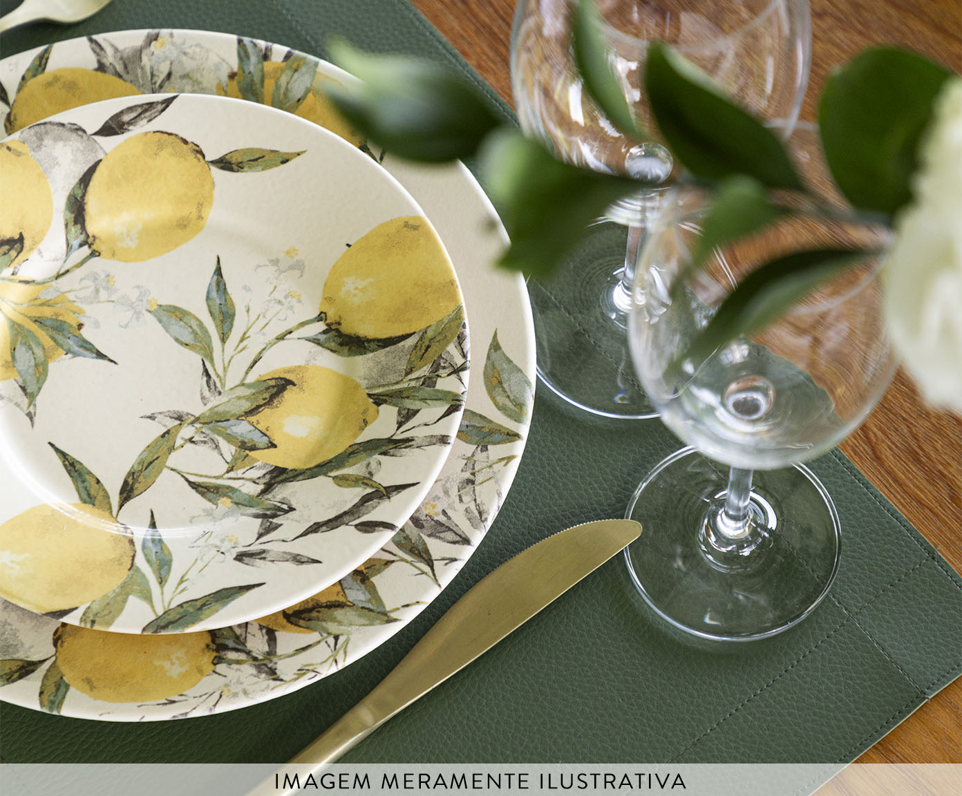 Jogo de Lugares Americano Ravena Modern Olive image number 3