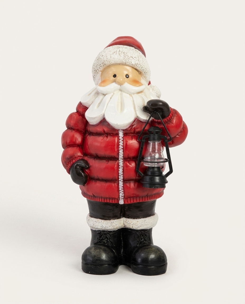 Figura Decorativa Noel com Lanterna em Resina image number 3
