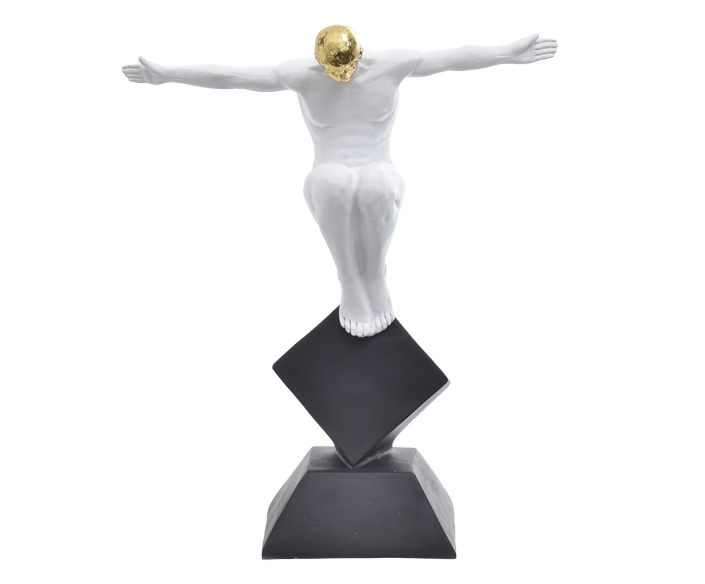 Escultura Homem na Base Branco e Preto image number 0