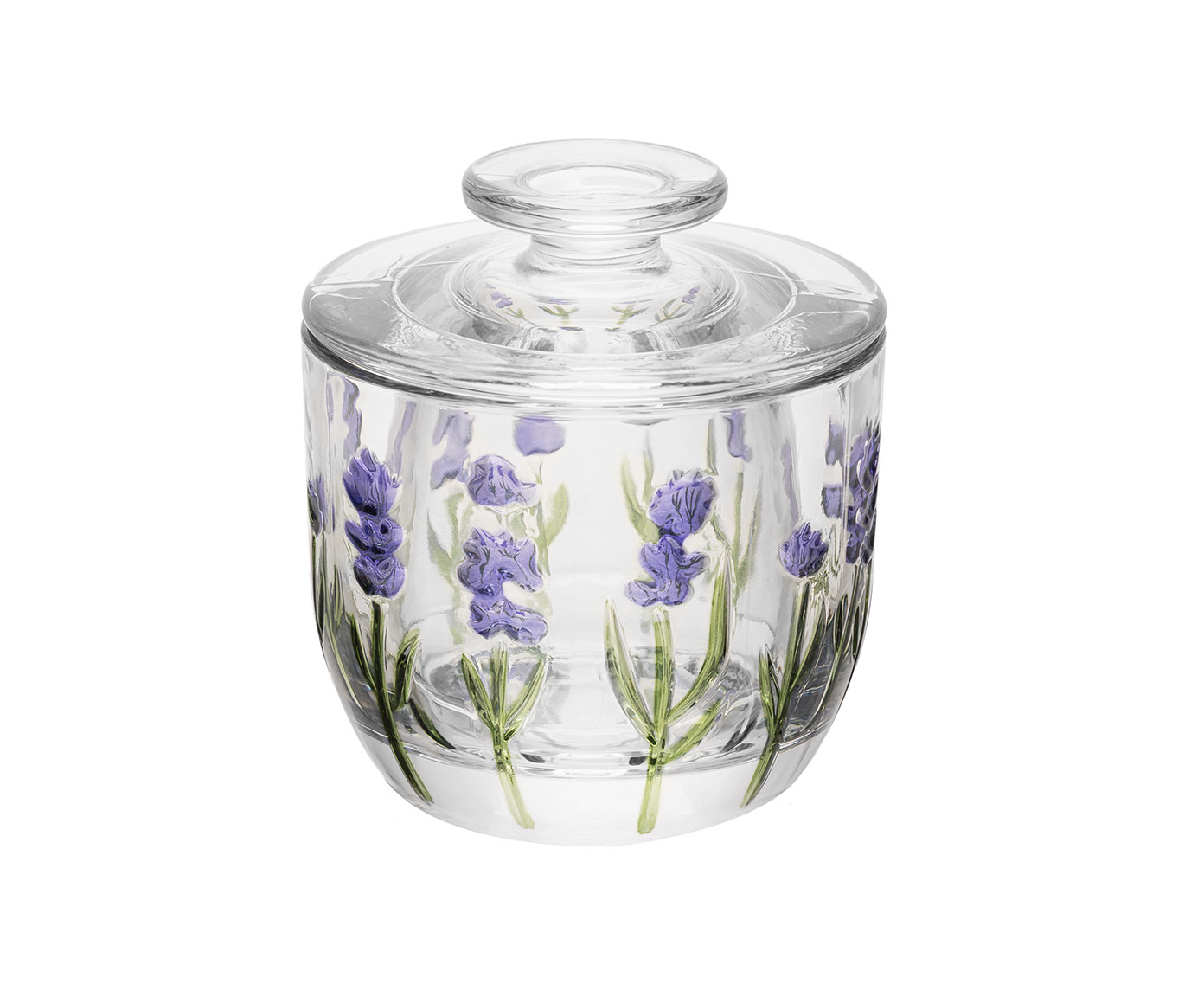 Manteigueira Francesa em Cristal Lavanda Hand Painting - image 1