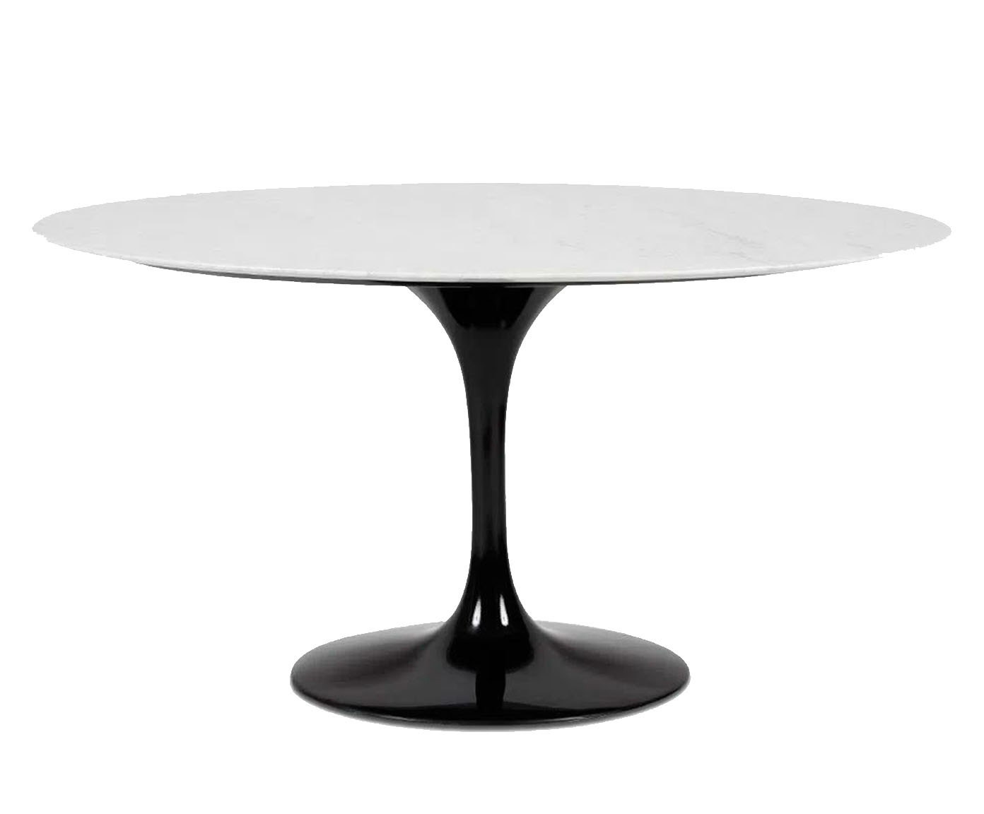 Mesa Saarinen Oval Carrara Base Preta image number 0