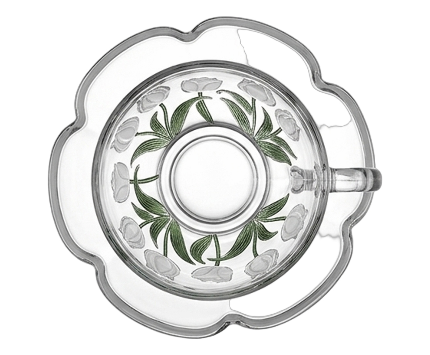 Jogo de X&iacute;caras para Ch&aacute; em Cristal Ecol&oacute;gico Tulipa Verde image number 3