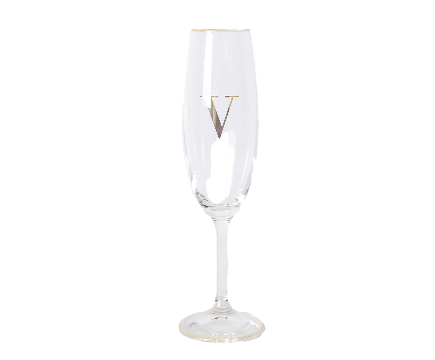 Ta&ccedil;a para Champagne em Cristal Inicial Gold V image number 0