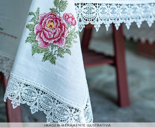 Toalha de Mesa com Renda Guipir Branca image number 3
