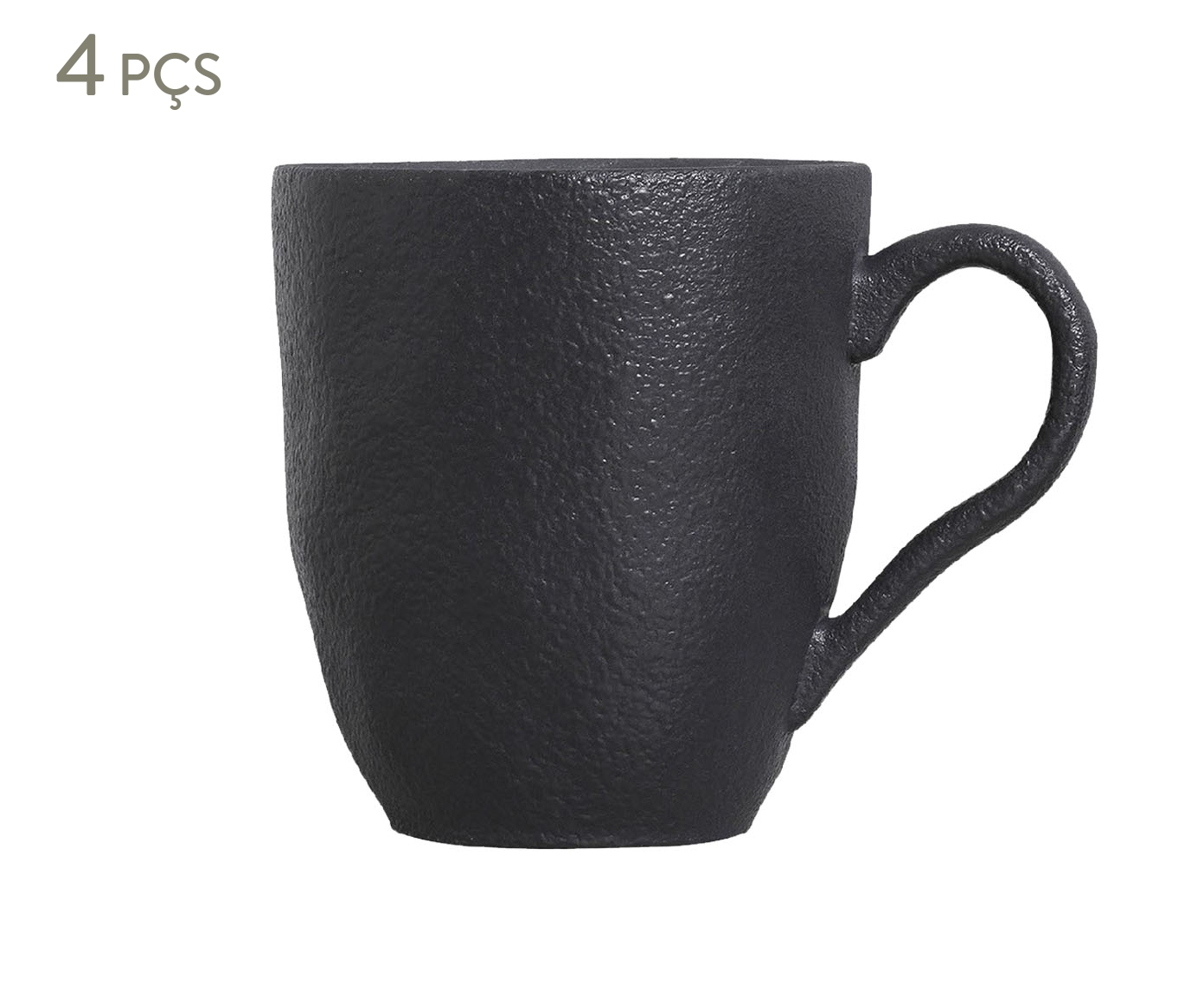 Jogo de Canecas Org&acirc;nico Preto Matte Preto - image 0