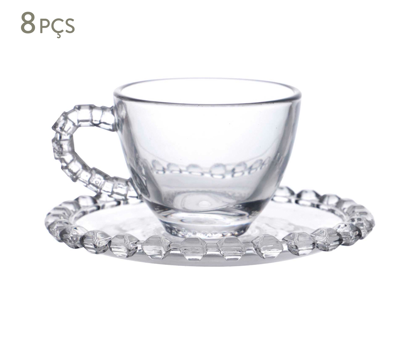 Jogo de X&iacute;caras de Caf&eacute; com Pires em Cristal Diamante image number 0