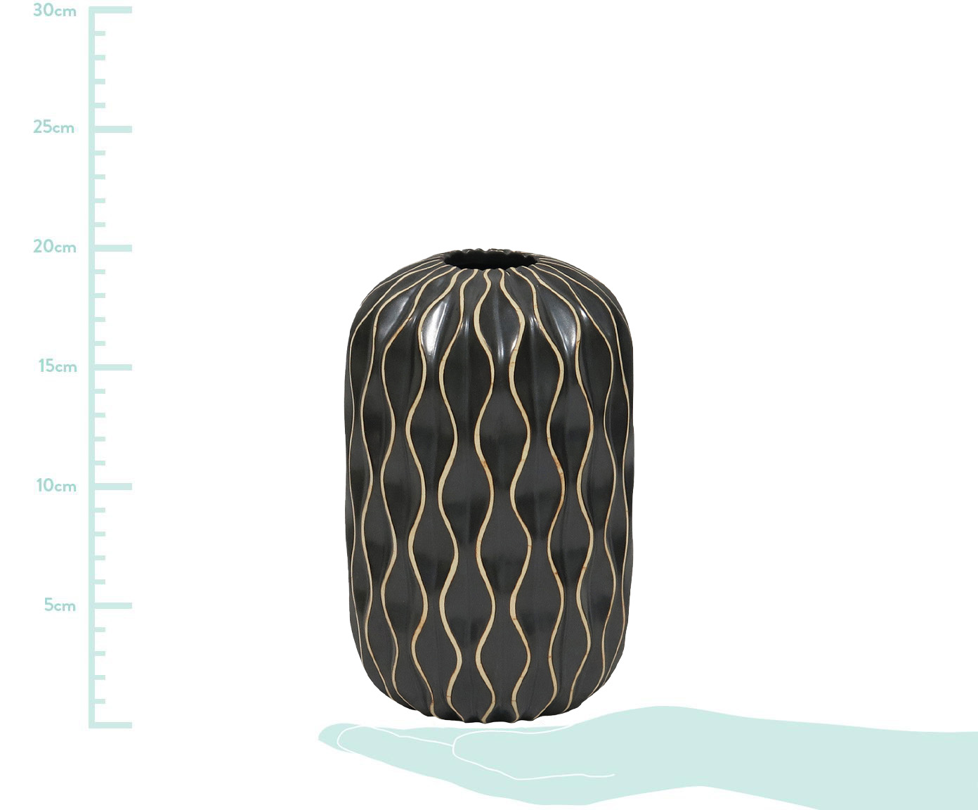 Vaso em Cer&acirc;mica Jacimira - Preto image number 1
